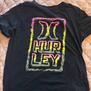 Hurley Black Shirt with Neon Accents